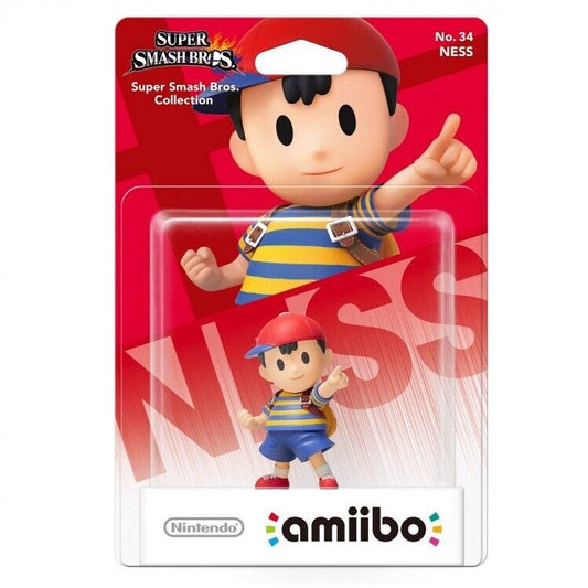 AMIIBO NINTENDO SUPER SMASH BROS COLLECTION - NESS NO.34 FIGURE 9CM NEW BOY