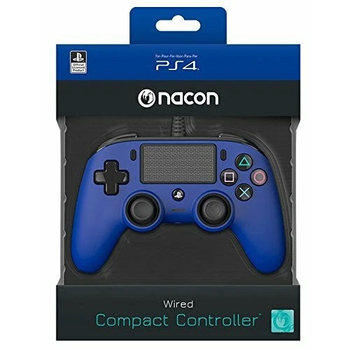 Nacon Controller Wired Pad Playstation 4 Ps4/Pc Blue Joypad Cablato Usb (Blu)
