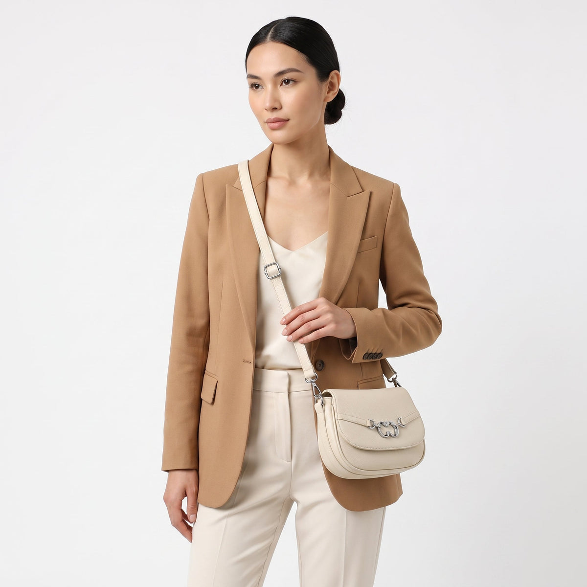 Charro Borsa Saddle Beige con Doppio Anello