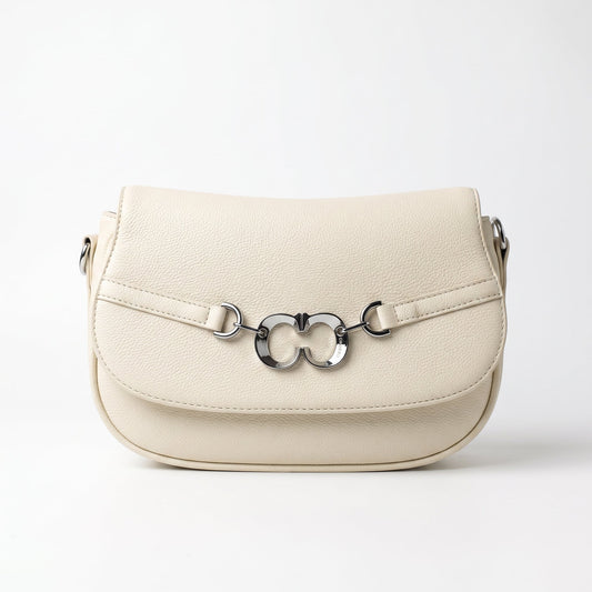 Charro Saddle Bag Beige with Double Ring