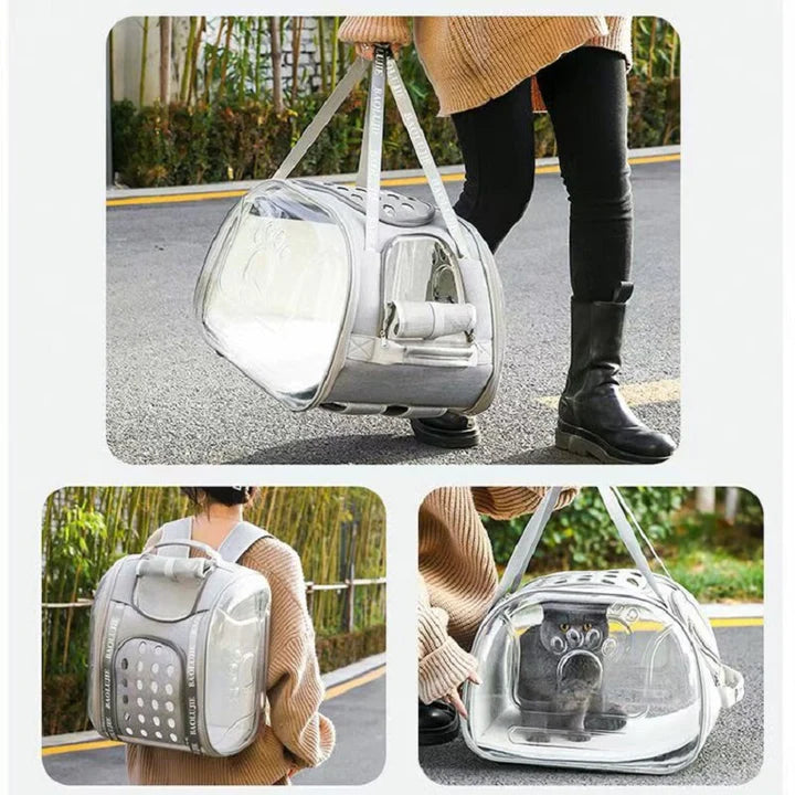 Pet Carrier Backpack for Small Cats and Puppies Cat Carrier with Full Ventilation Grey