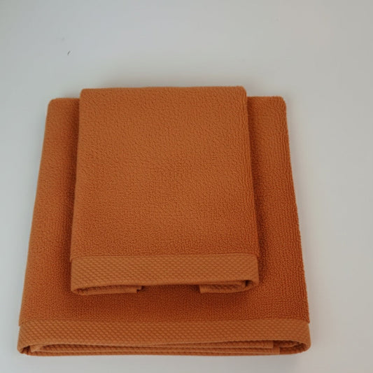 AREA - Set Spugna Asciugamano + Ospite Tinta Unita 100% Cotone
