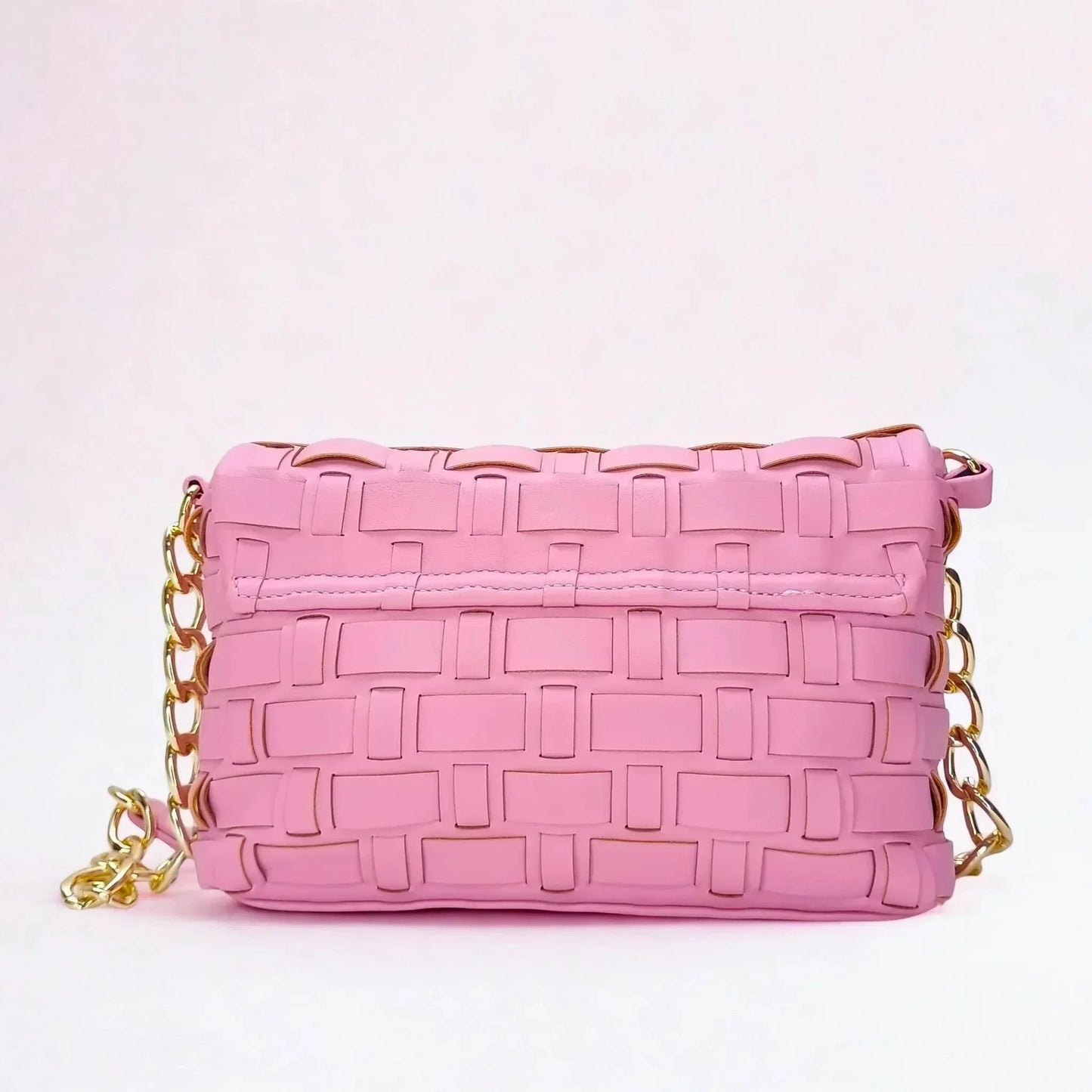 Silver Woven Bag with Chain Strap - MS-2087