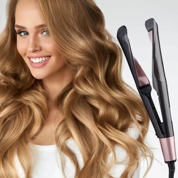 Piastra Capelli Curl & Straight Design 2 in 1 Semplice ed Intuitivo, Effetto Riccio, Onde Morbide o Capelli Lisci, Ceramica, 150 - 230 Gradi