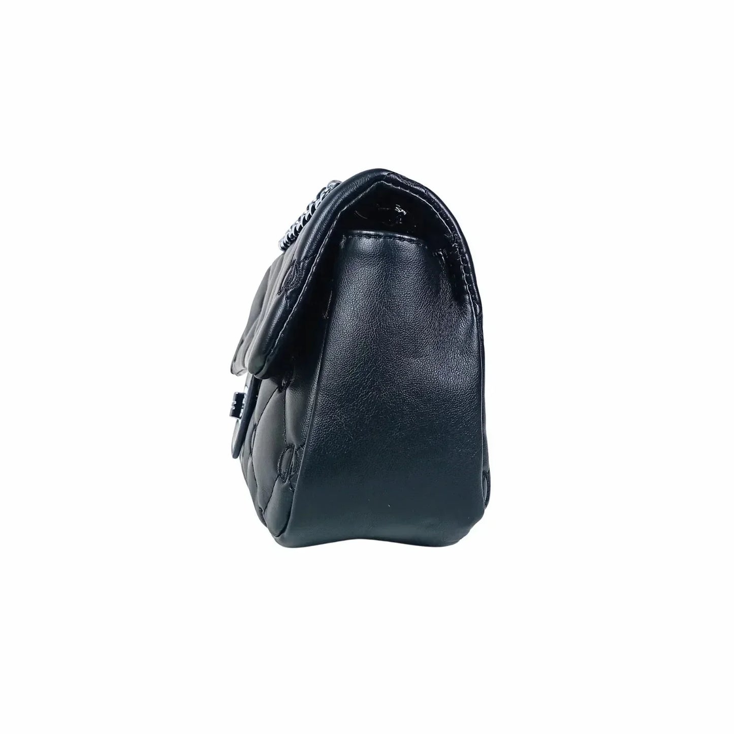 Soft leather crossbody bag with silver strap MS-8908