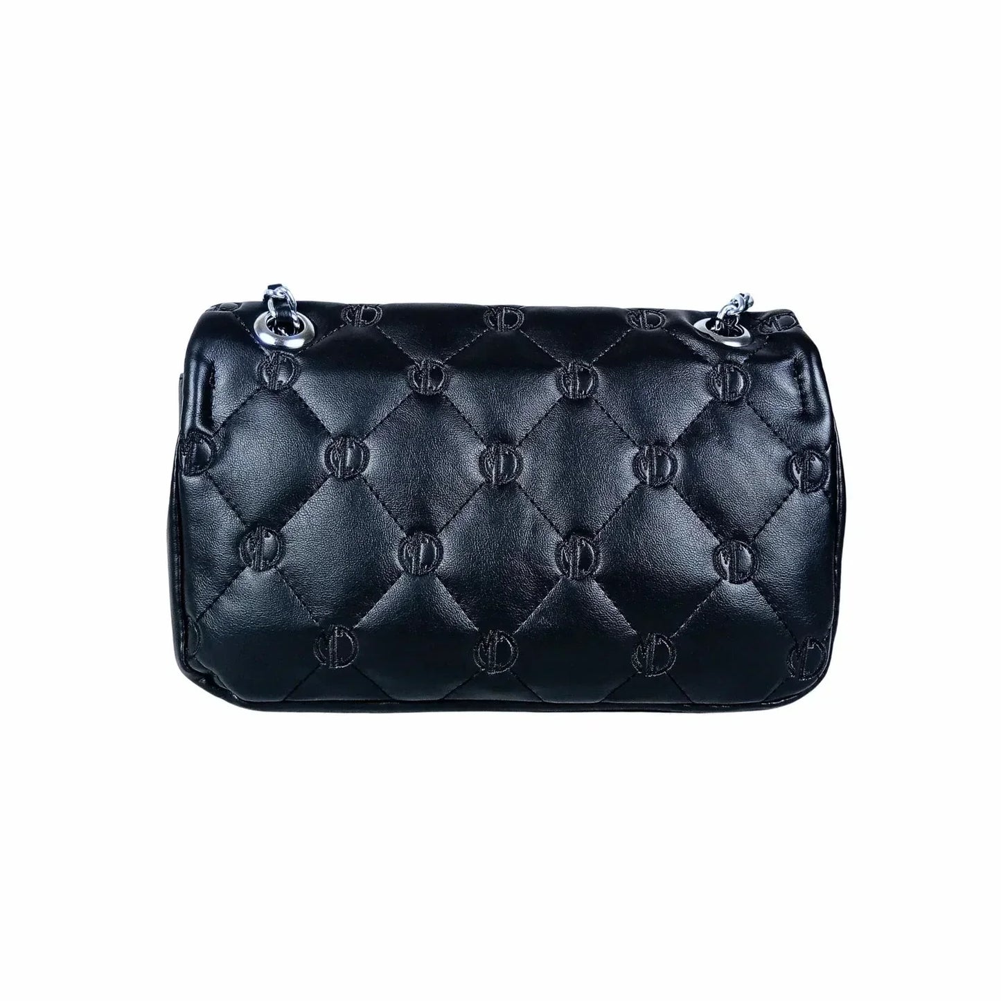 Soft leather crossbody bag with silver strap MS-8908