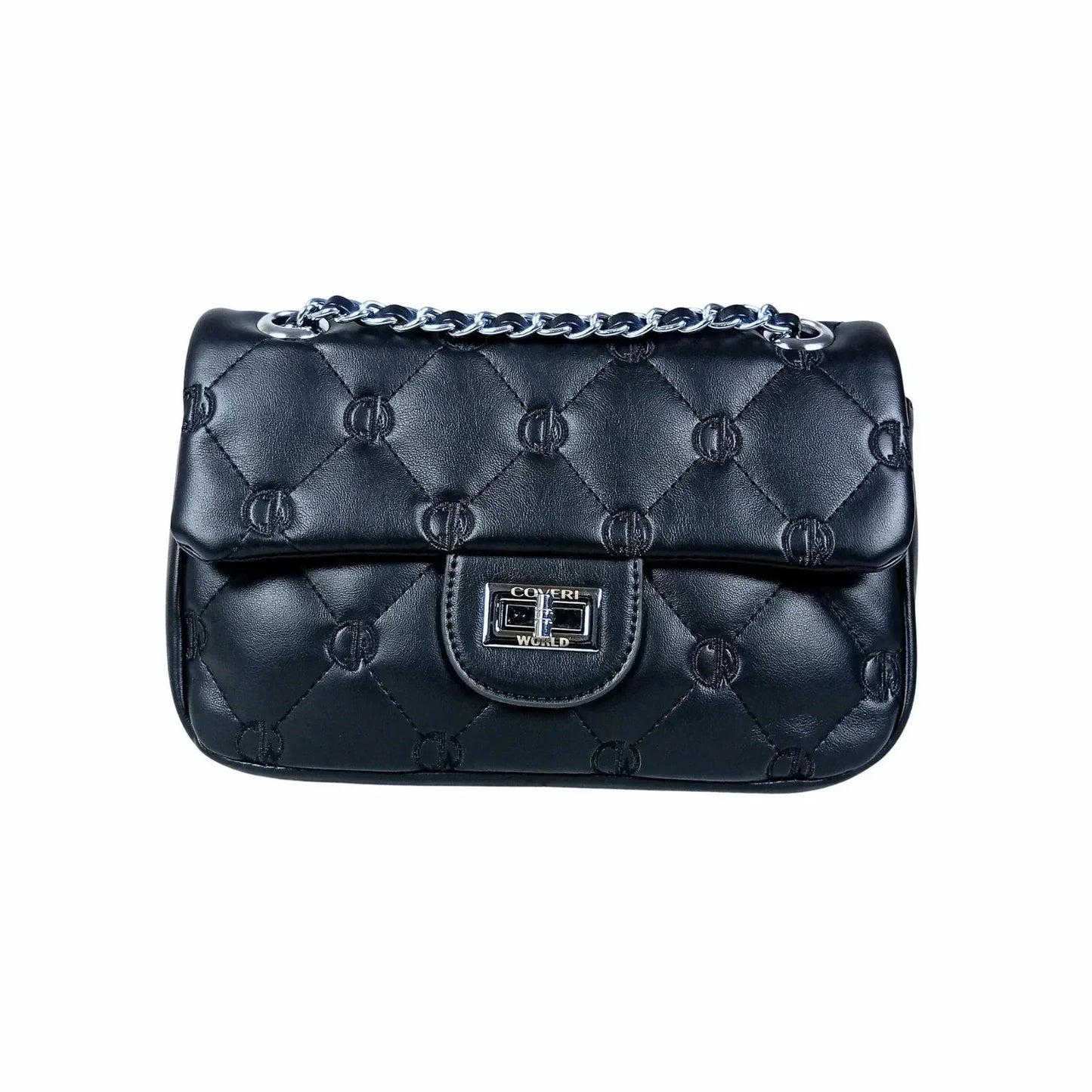 Soft leather crossbody bag with silver strap MS-8908