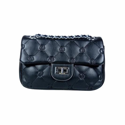 Soft leather crossbody bag with silver strap MS-8908