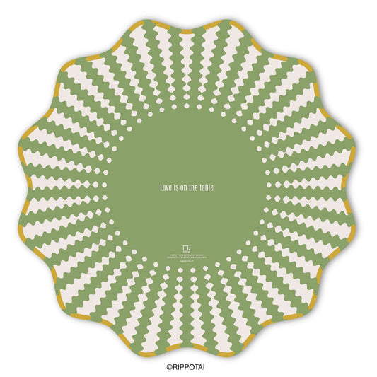 Sottopiatti Eleganti Victoria Verde Salvia - Set 3 Sottopiatti + 3 Sottobicchieri