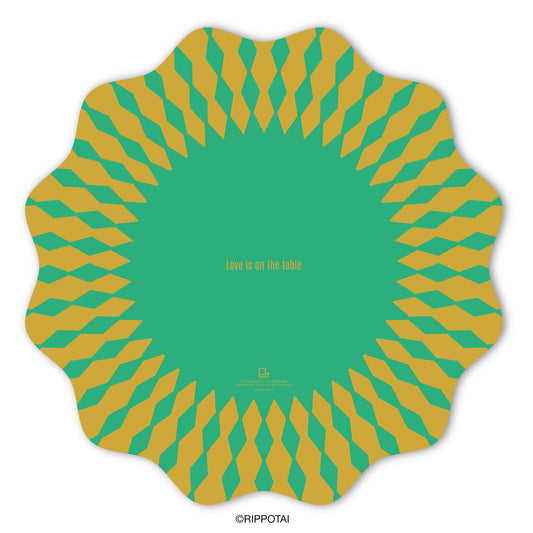 Sottopiatti Eleganti Green Sun Geometrici - Set 3 Sottopiatti + 3 Sottobicchieri