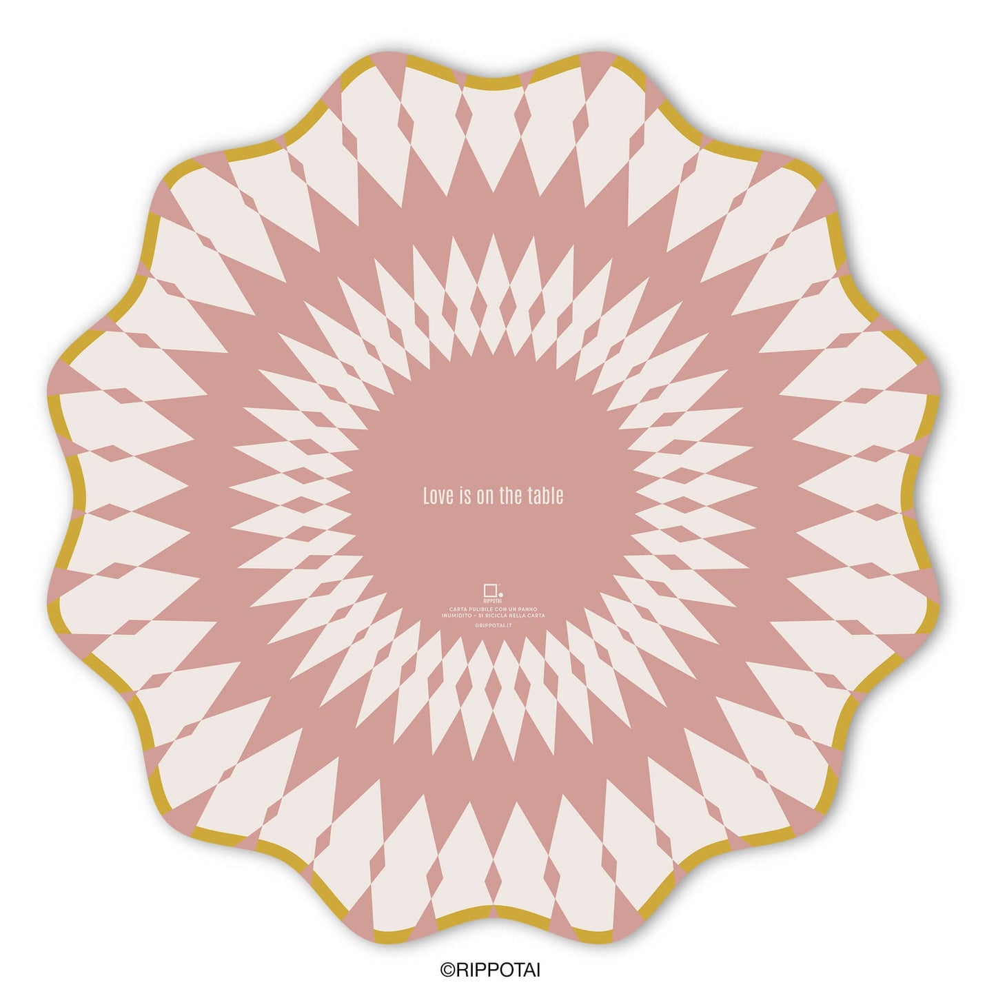 Sottopiatti Eleganti Pink Elegant in Carta Pulibile - Set 3 Sottopiatti + 3 Sottobicchieri