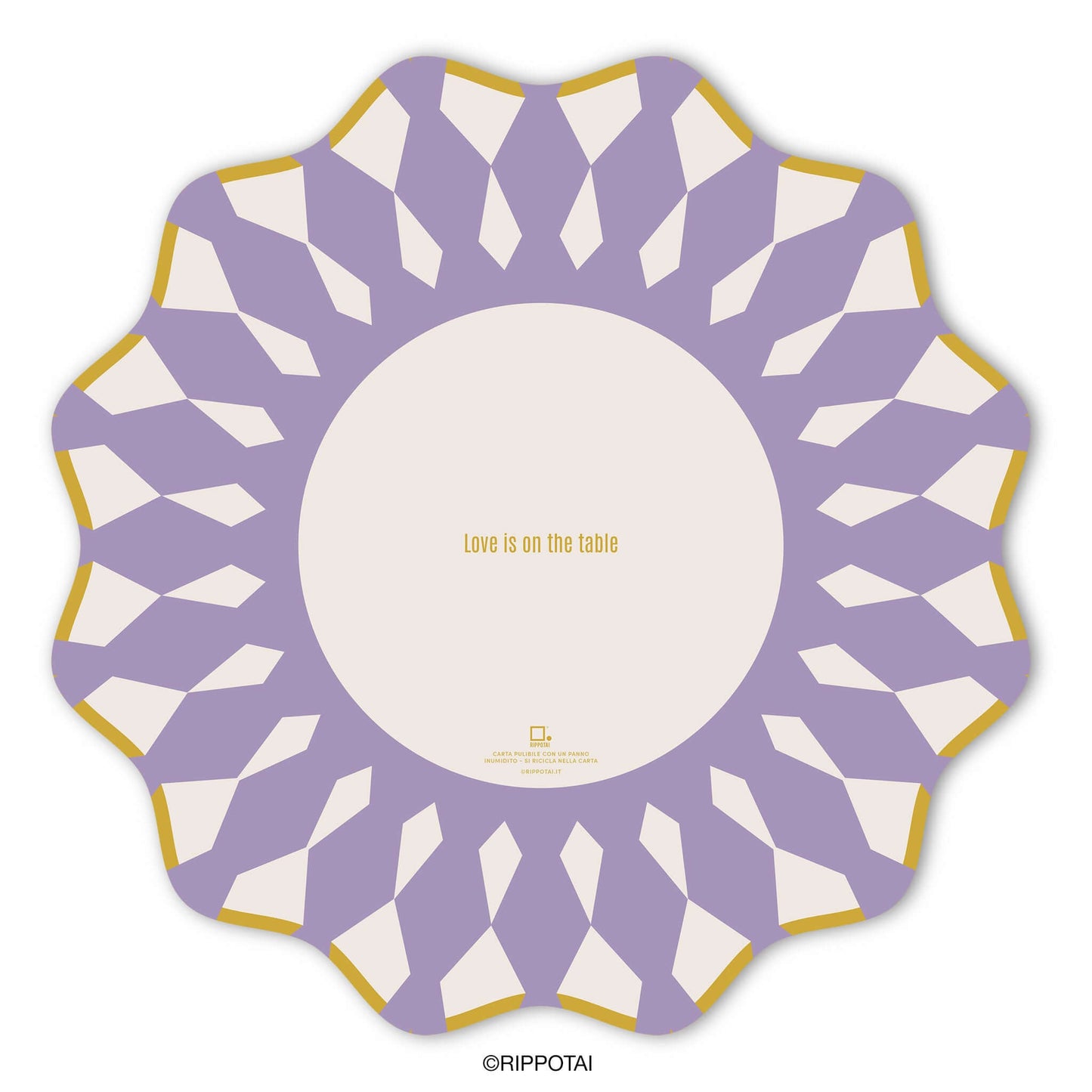 Sottopiatti Eleganti Purple Elegant in Carta Pulibile - Set 3 Sottopiatti + 3 Sottobicchieri