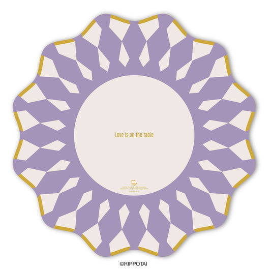 Sottopiatti Eleganti Purple Elegant in Carta Pulibile - Set 3 Sottopiatti + 3 Sottobicchieri