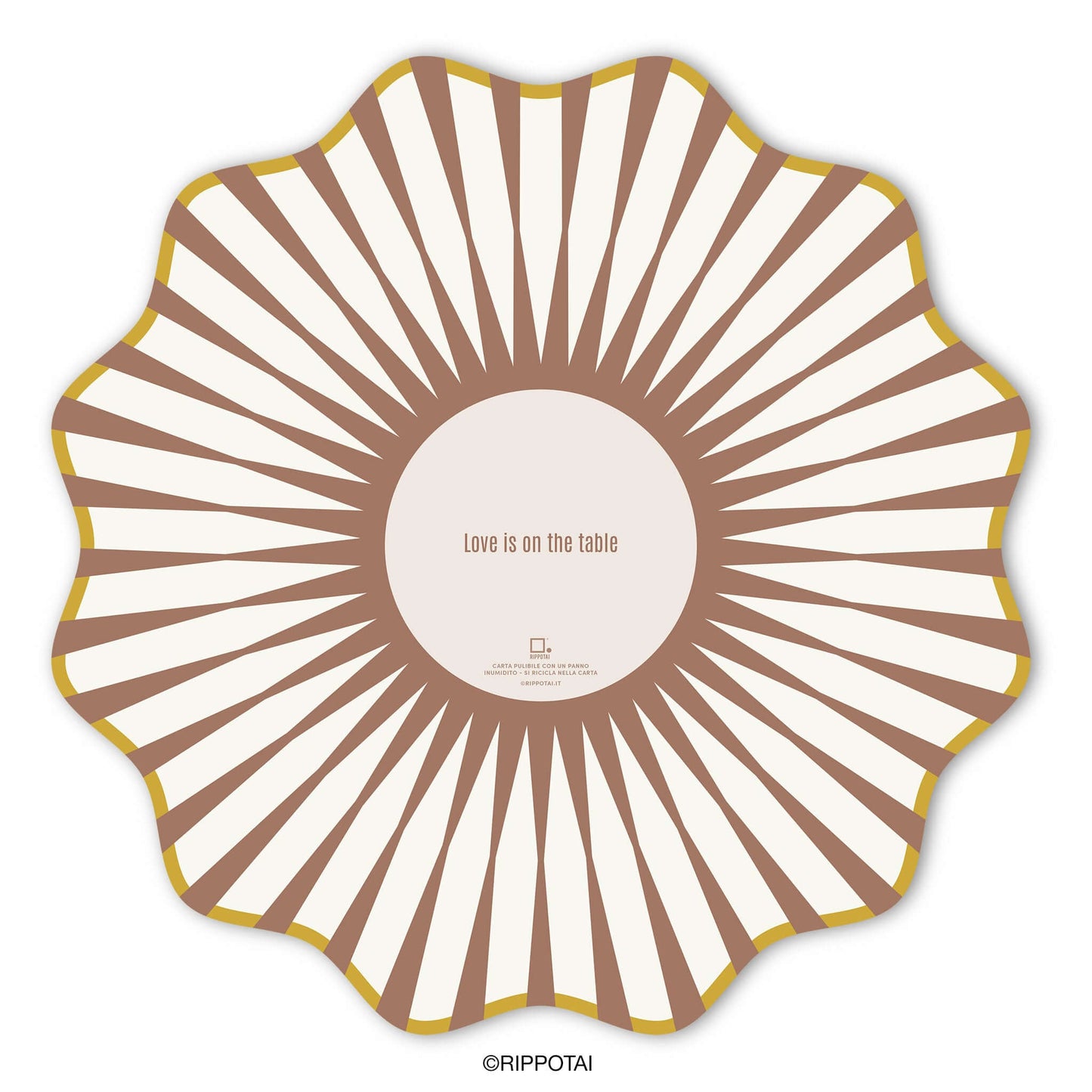 Sottopiatti Eleganti Elegant Brown in Carta Pulibile - Set 3 Sottopiatti + 3 Sottobicchieri