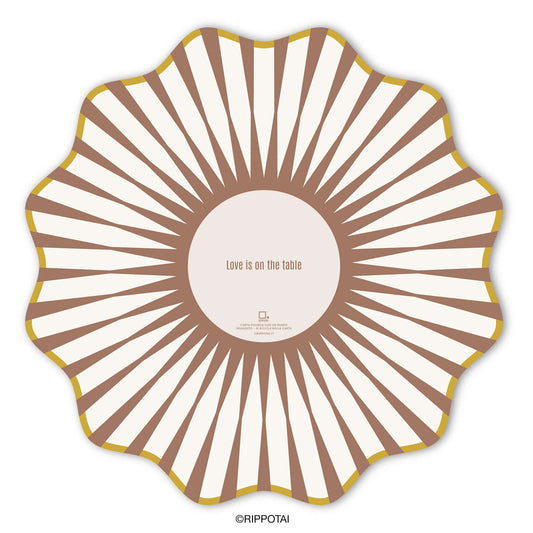 Sottopiatti Eleganti Elegant Brown in Carta Pulibile - Set 3 Sottopiatti + 3 Sottobicchieri