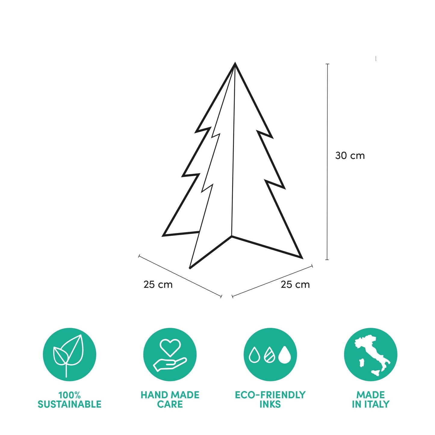 Albero di Natale piccolo di 30 cm in cartone ecologico