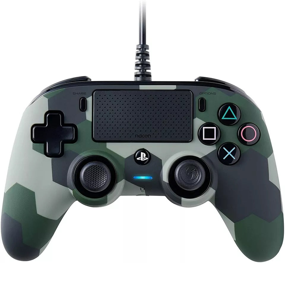 Nacon Controller Wired Pad Playstation 4 Ps4/Pc Joypad Cablato Usb (Green Camo)