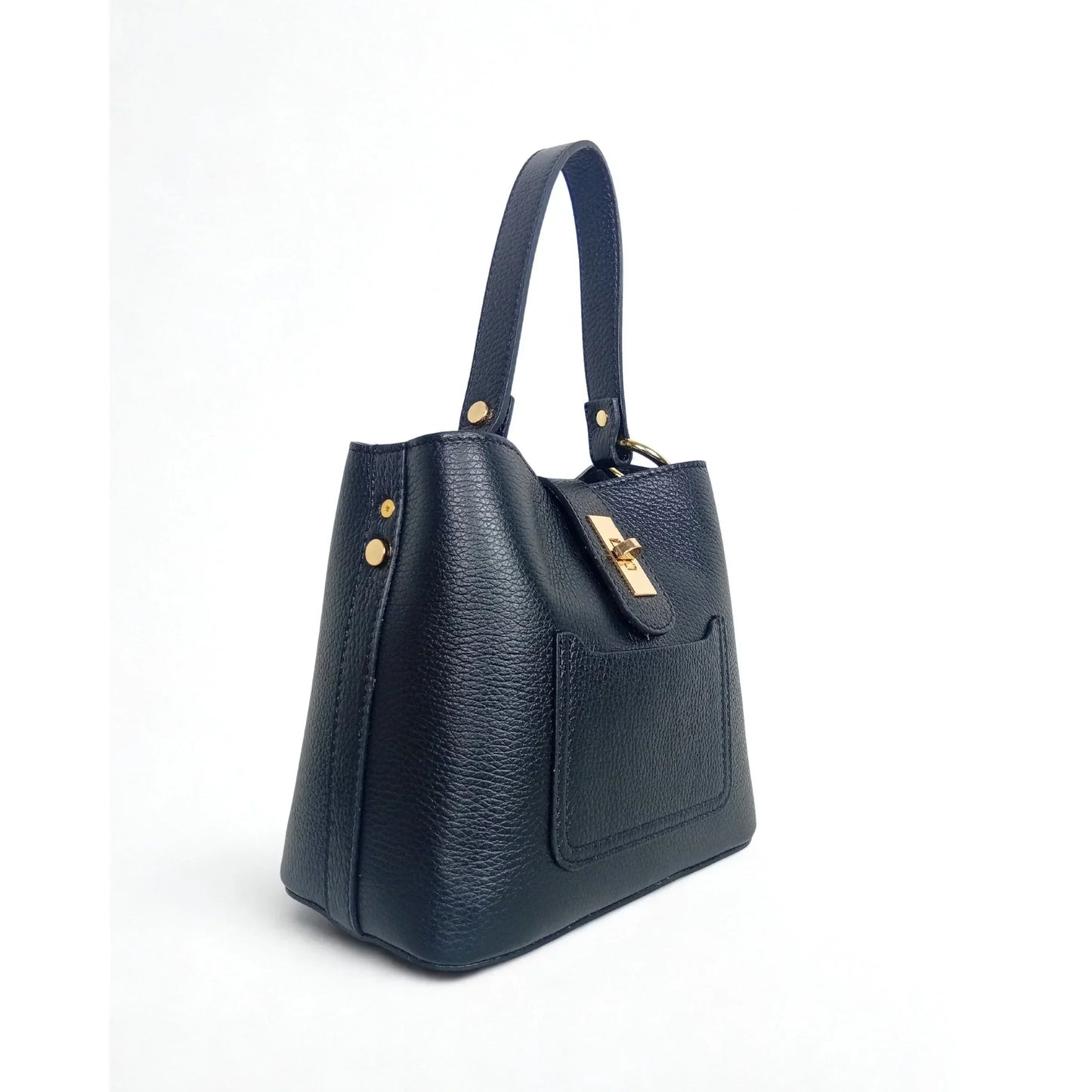 Structured top-handle bag with gold-tone hardware MS-2501