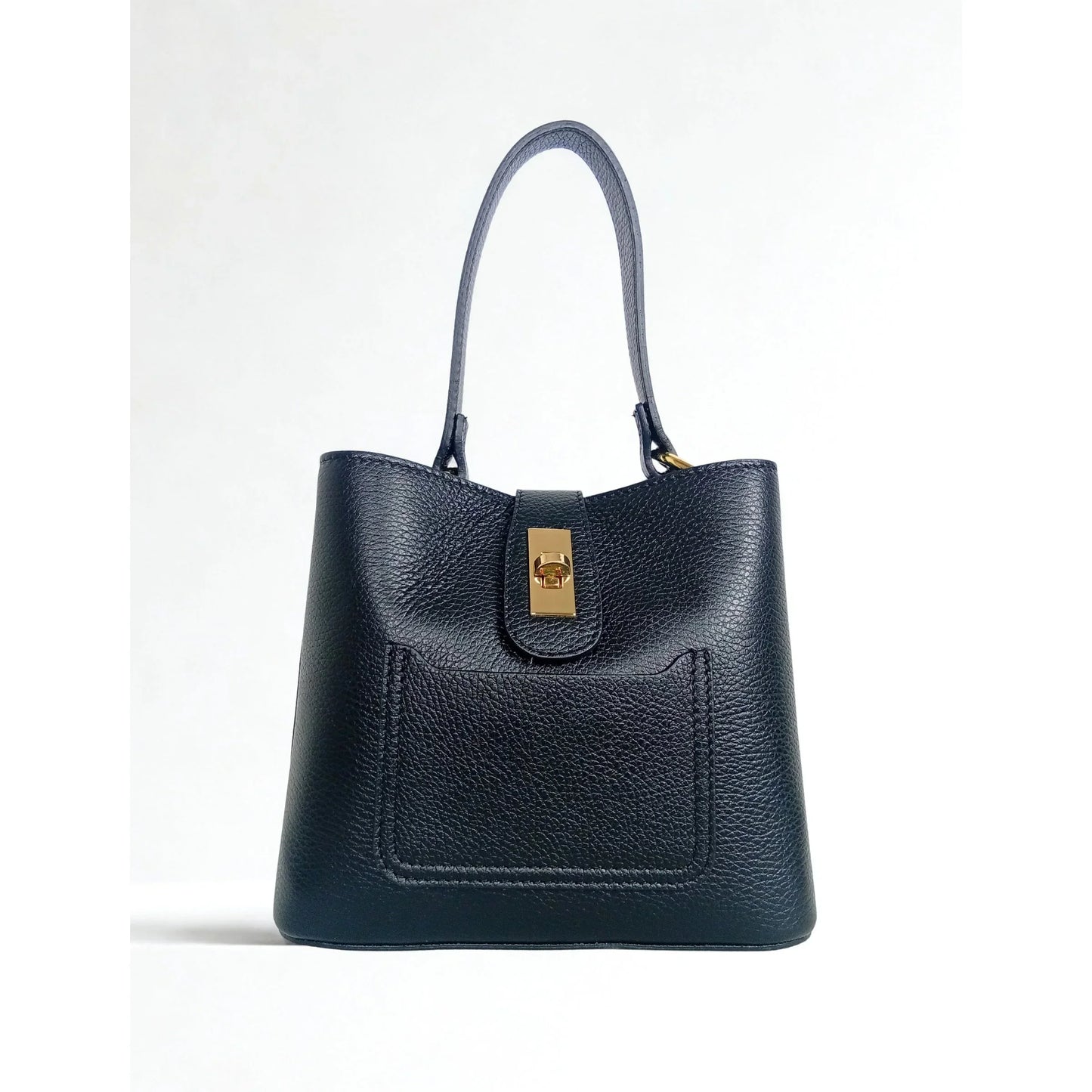 Structured top-handle bag with gold-tone hardware MS-2501