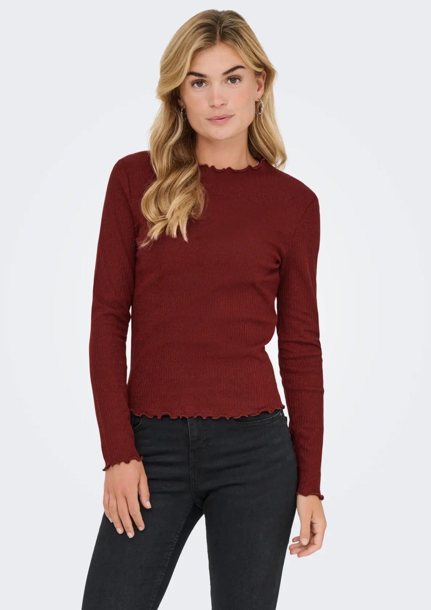 Only Top Donna Onlemma Rosso Bordeaux