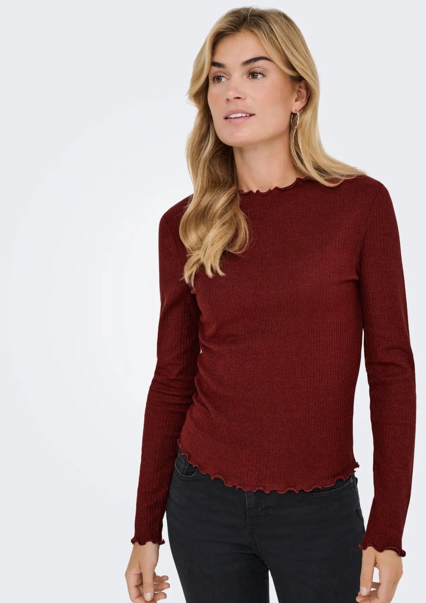 Only Top Donna Onlemma Rosso Bordeaux
