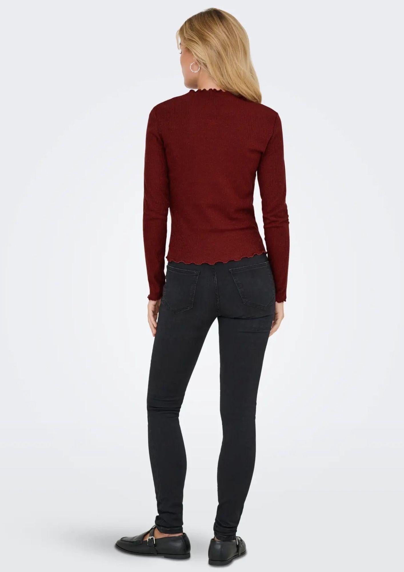Only Top Donna Onlemma Rosso Bordeaux