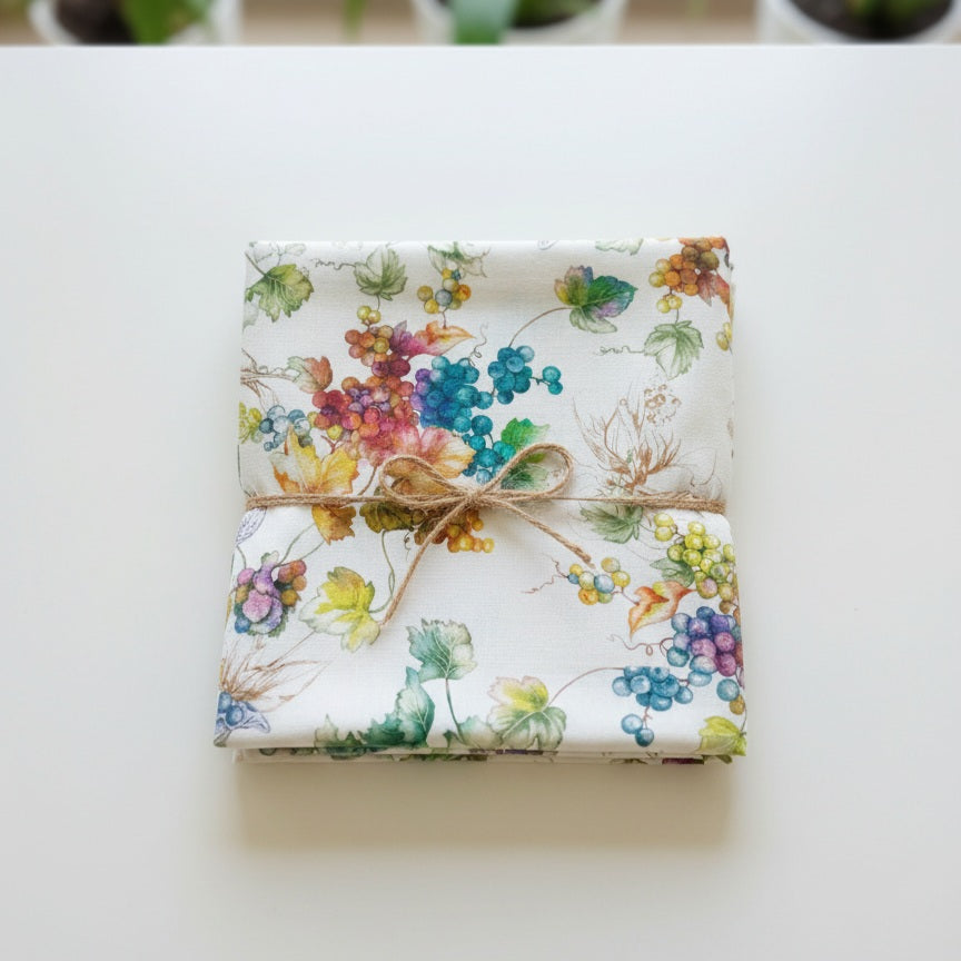 Tovaglia in Puro Lino con Stampa Digitale Botanica | Eleganza Mediterranea | 150x190 / 150x250 cm