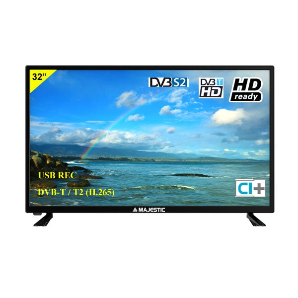 32" LED Majestic TV Tvd-232 S2 HD Ready HDMI Smart HD Ready USB DVB-T/T2 PC PS4