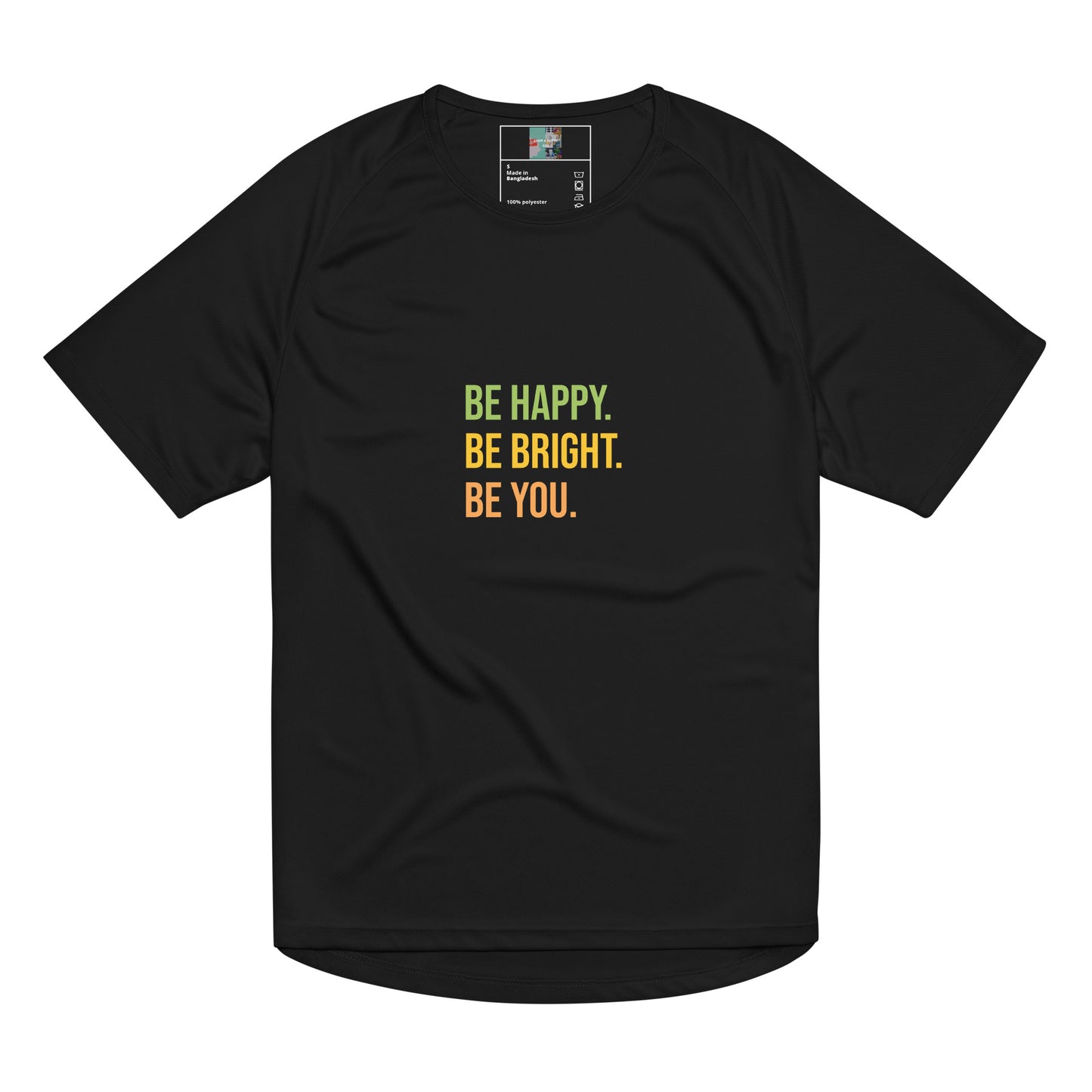 Maglietta sportiva unisex BE HAPPY