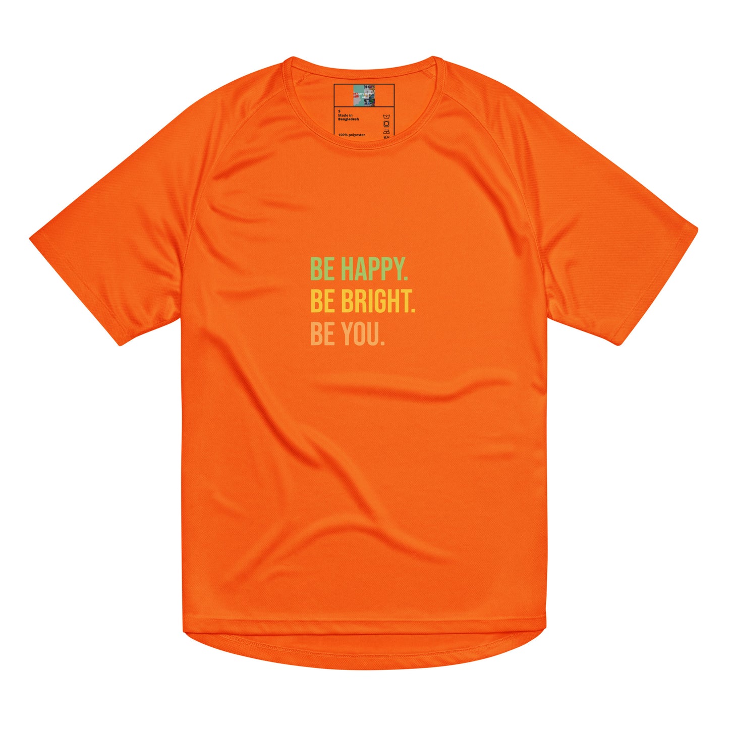 Maglietta sportiva unisex BE HAPPY