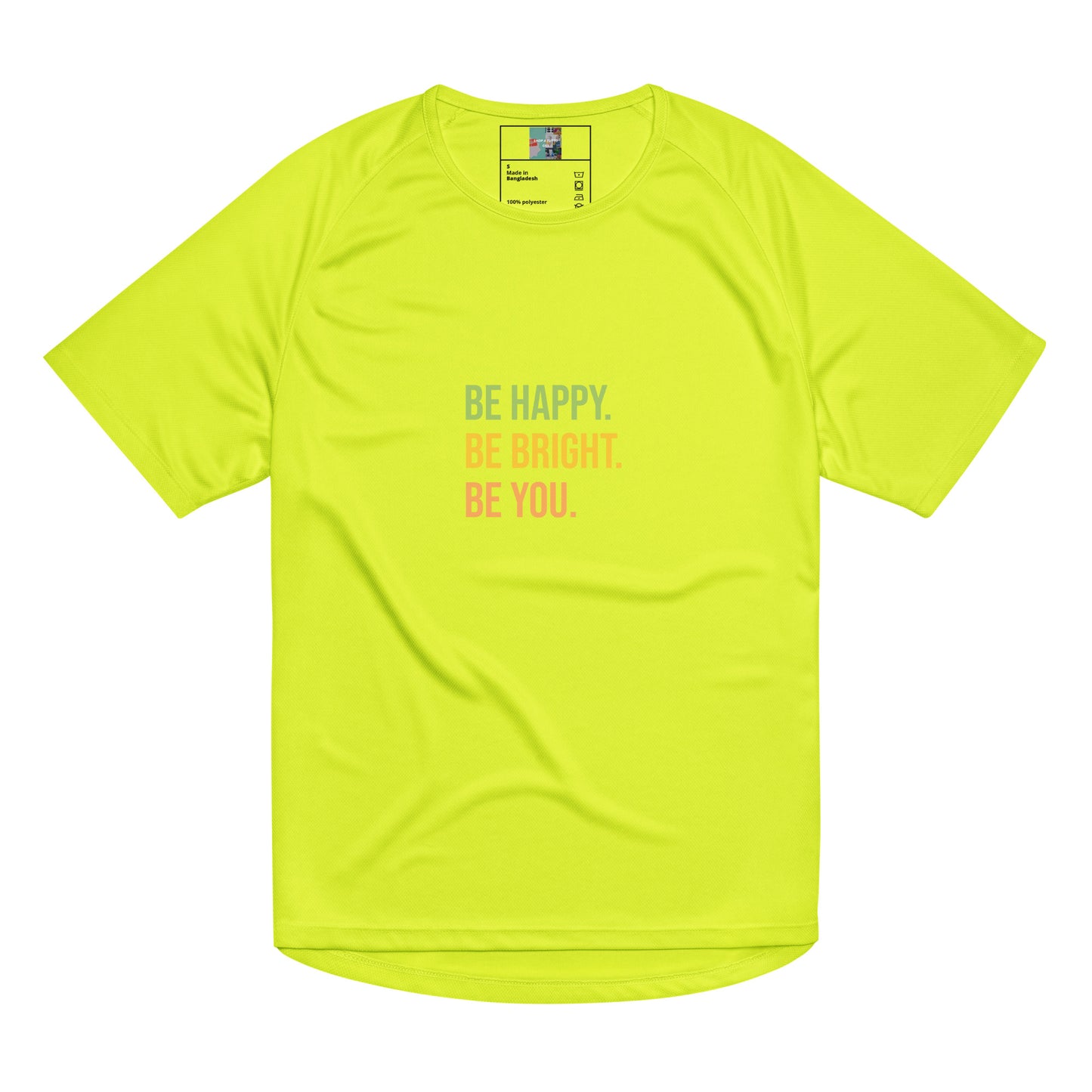 Maglietta sportiva unisex BE HAPPY