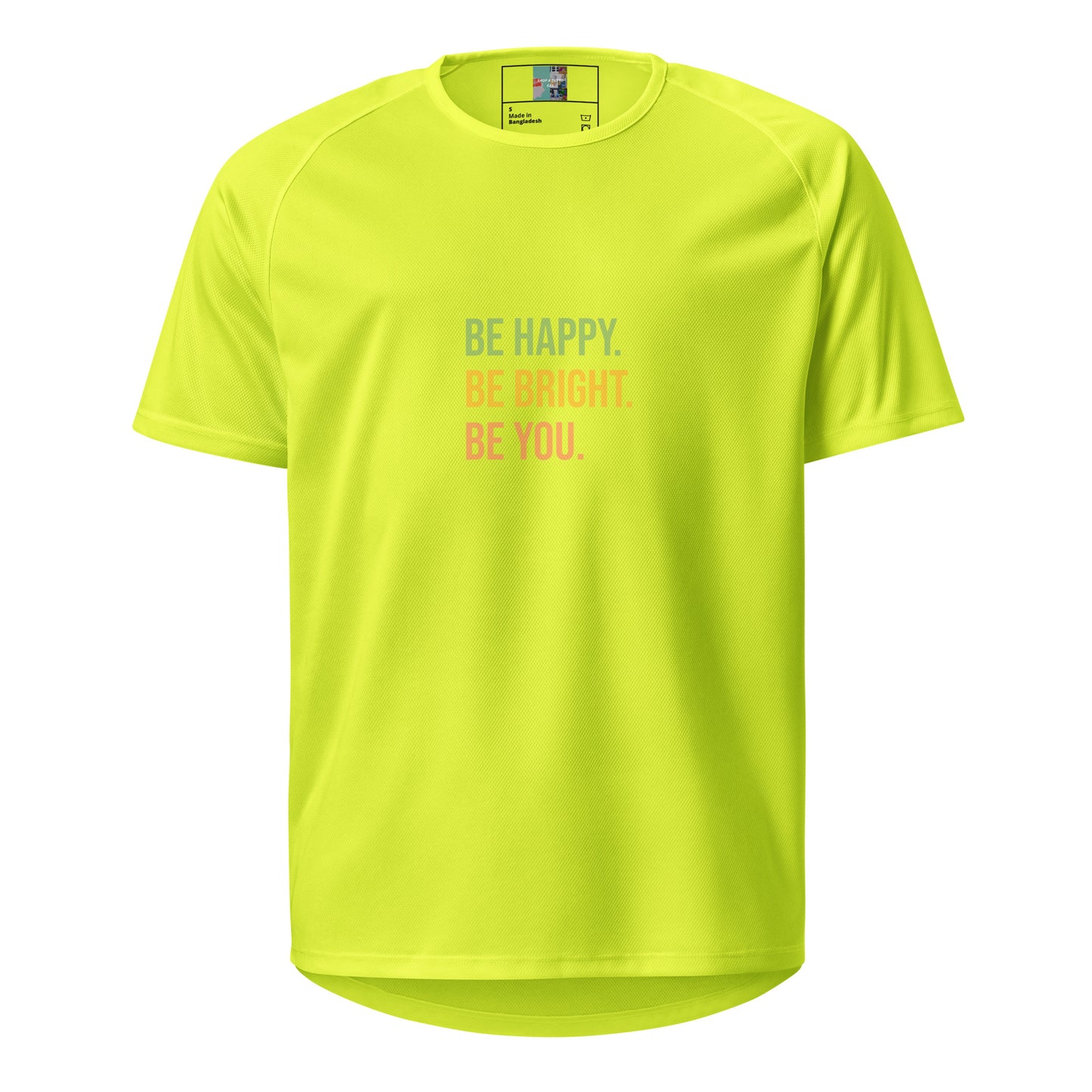 Maglietta sportiva unisex BE HAPPY