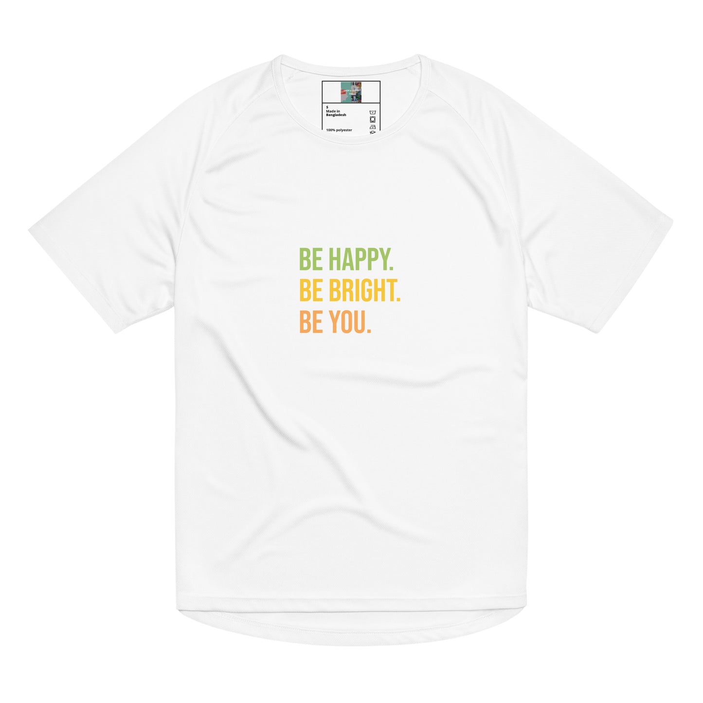 Maglietta sportiva unisex BE HAPPY