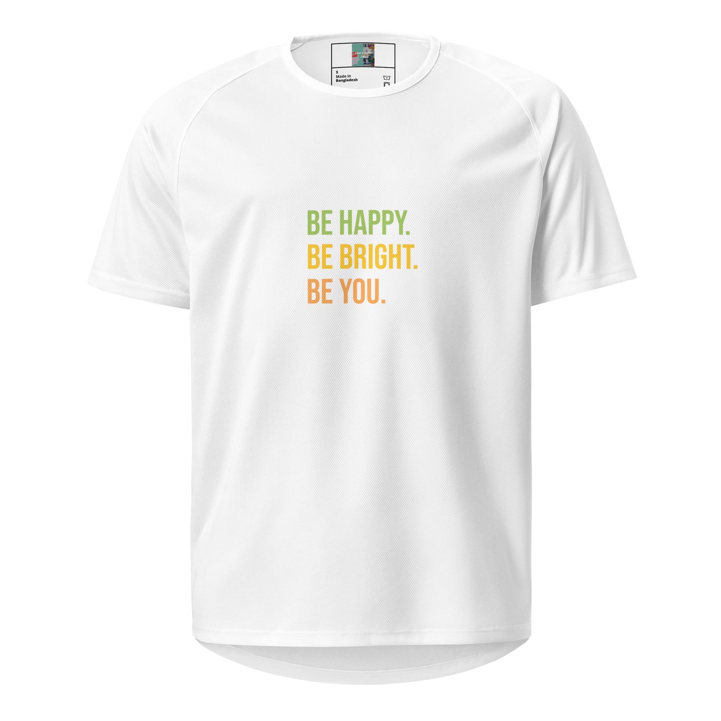 Maglietta sportiva unisex BE HAPPY