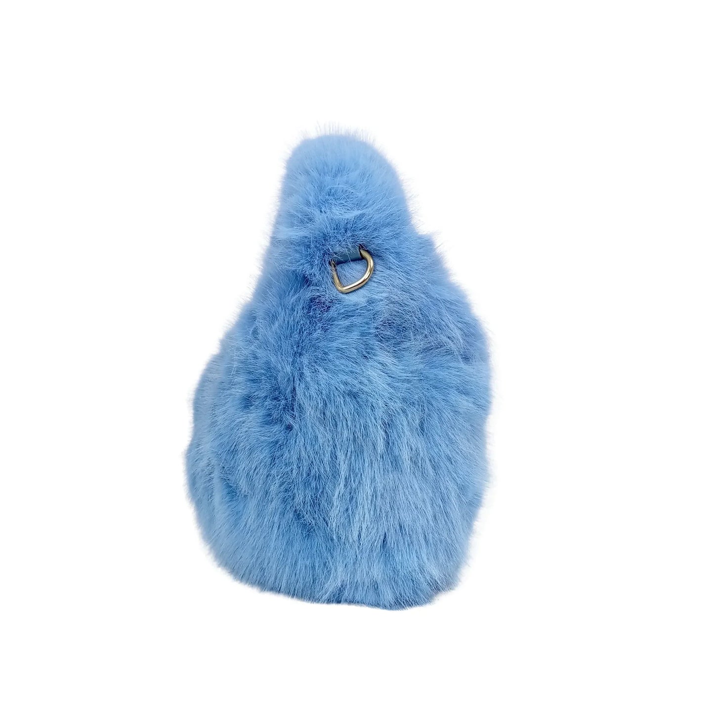 Vanilla faux-fur mini hobo handbag MS-2167