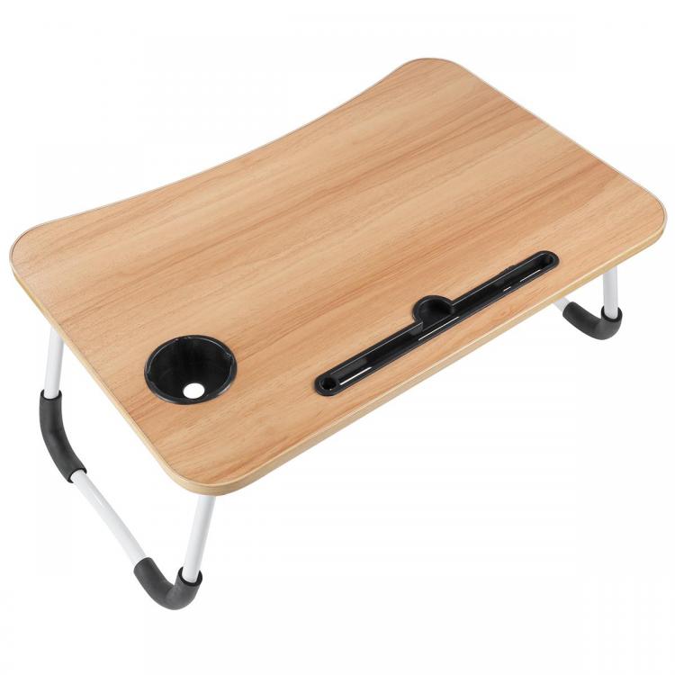 Tavolino Pieghevole Da Letto Vassoio Colazione Studio Tablet Pc Notebook Legno