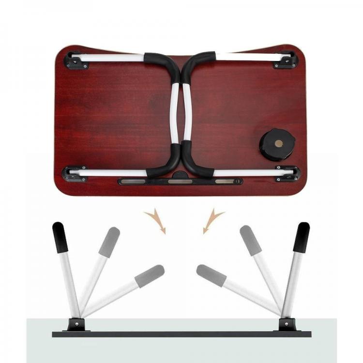 Tavolino Pieghevole Da Letto Vassoio Colazione Studio Tablet Pc Notebook Legno
