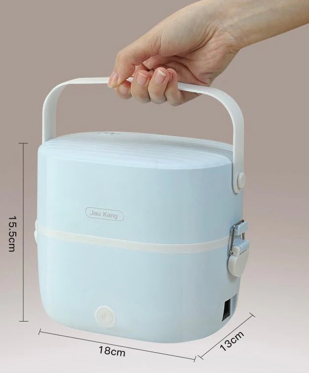 Bear Electric Lunch Box Scaldavivande Elettrico Portatile con Doppio Scomparto in Acciaio Inox, Contenitore per Cibo Rimovibile, Cottura a Vapore per Pranzi Sani e Veloci