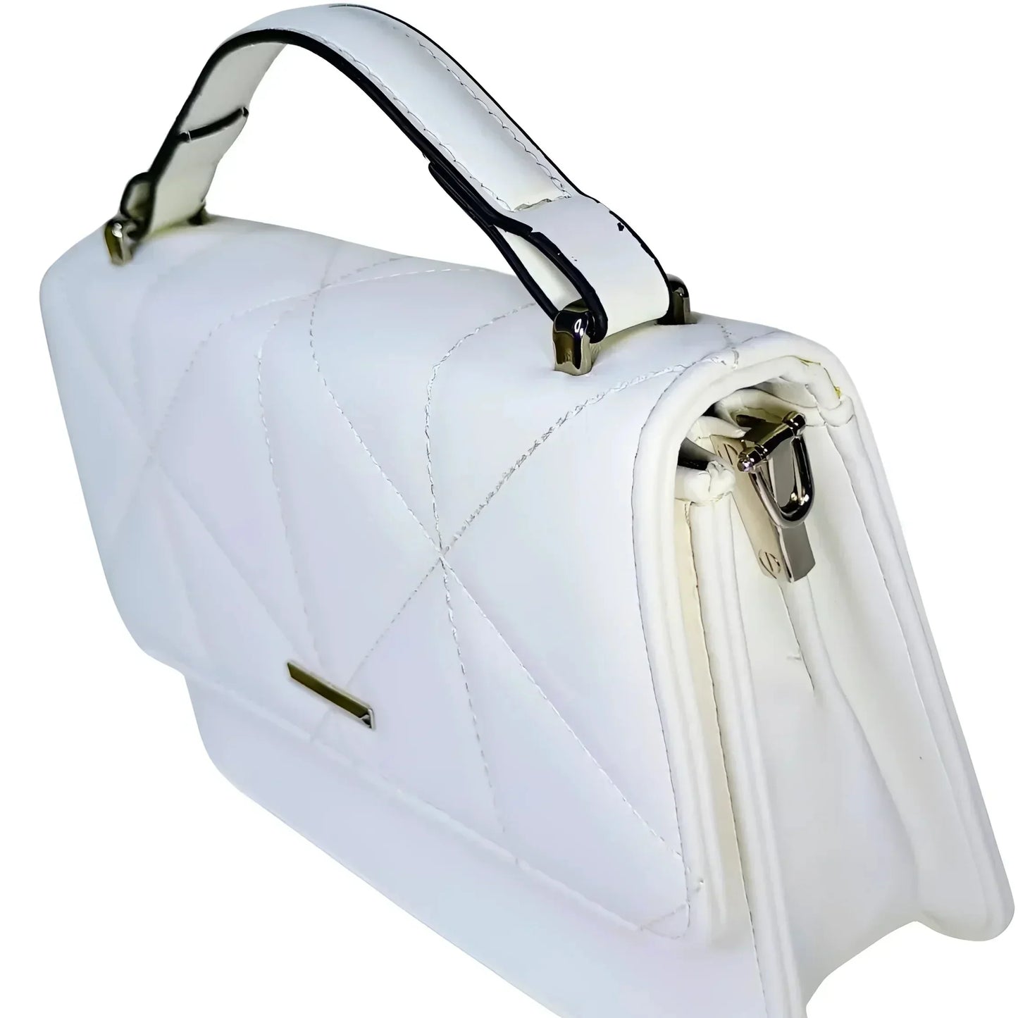 White Leather Handbag for Women - MS-8904