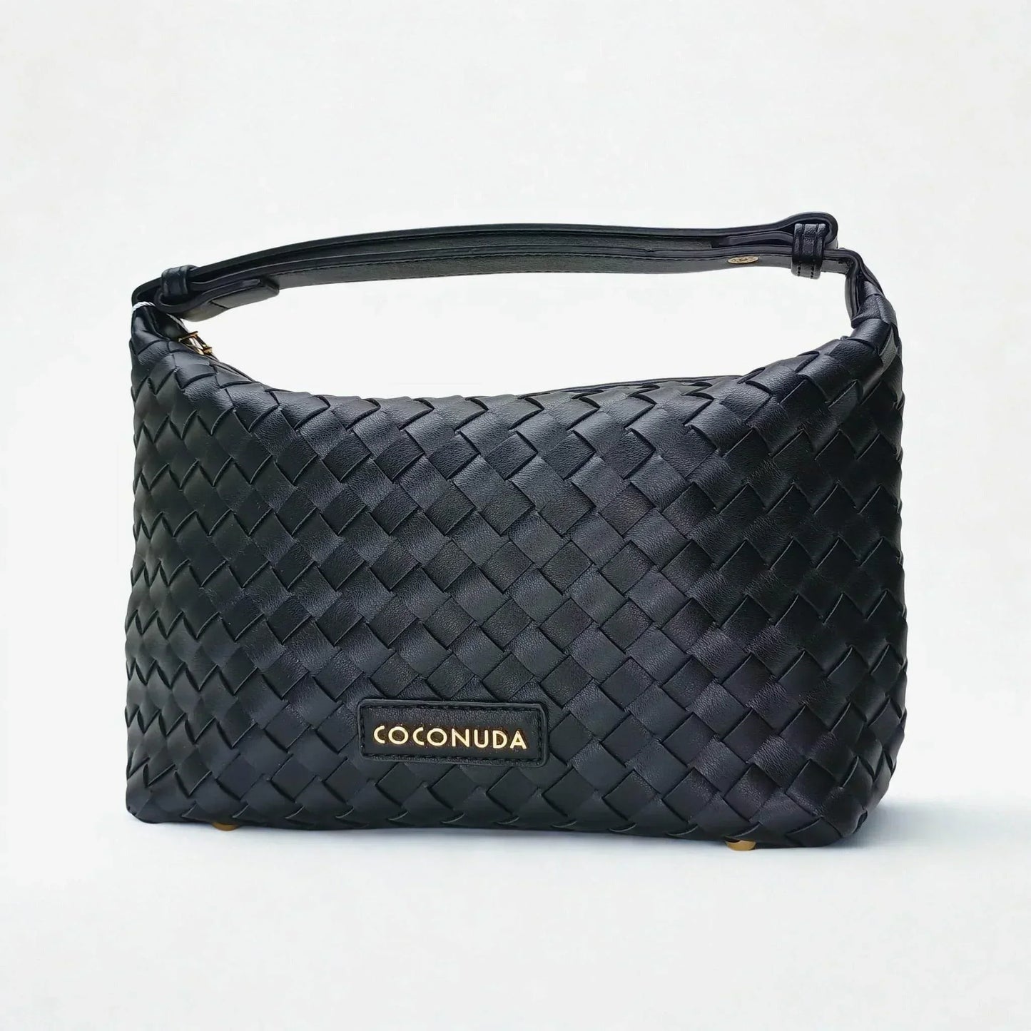 Woven Leather Handbag with Handle - MS-4957