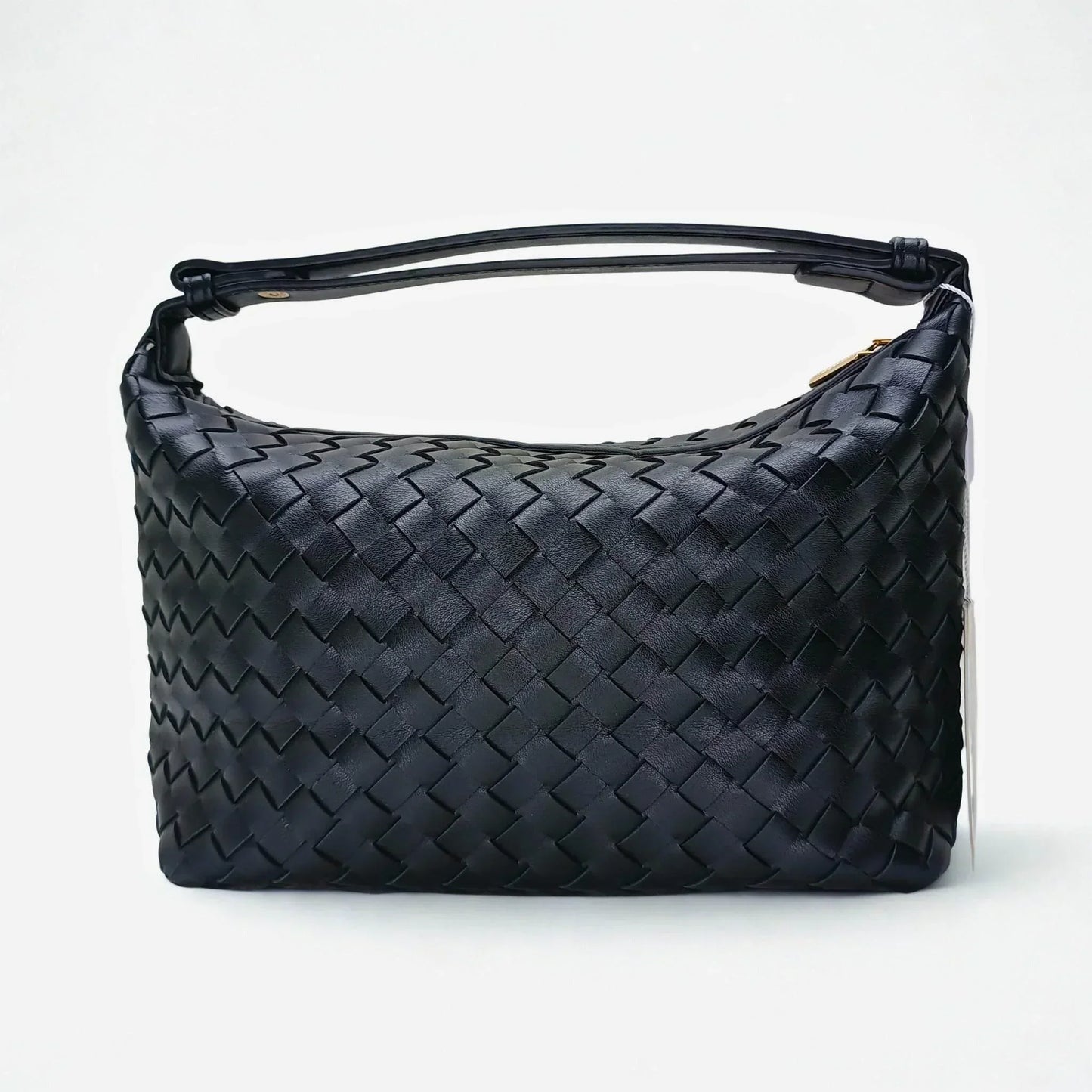 Woven Leather Handbag with Handle - MS-4957
