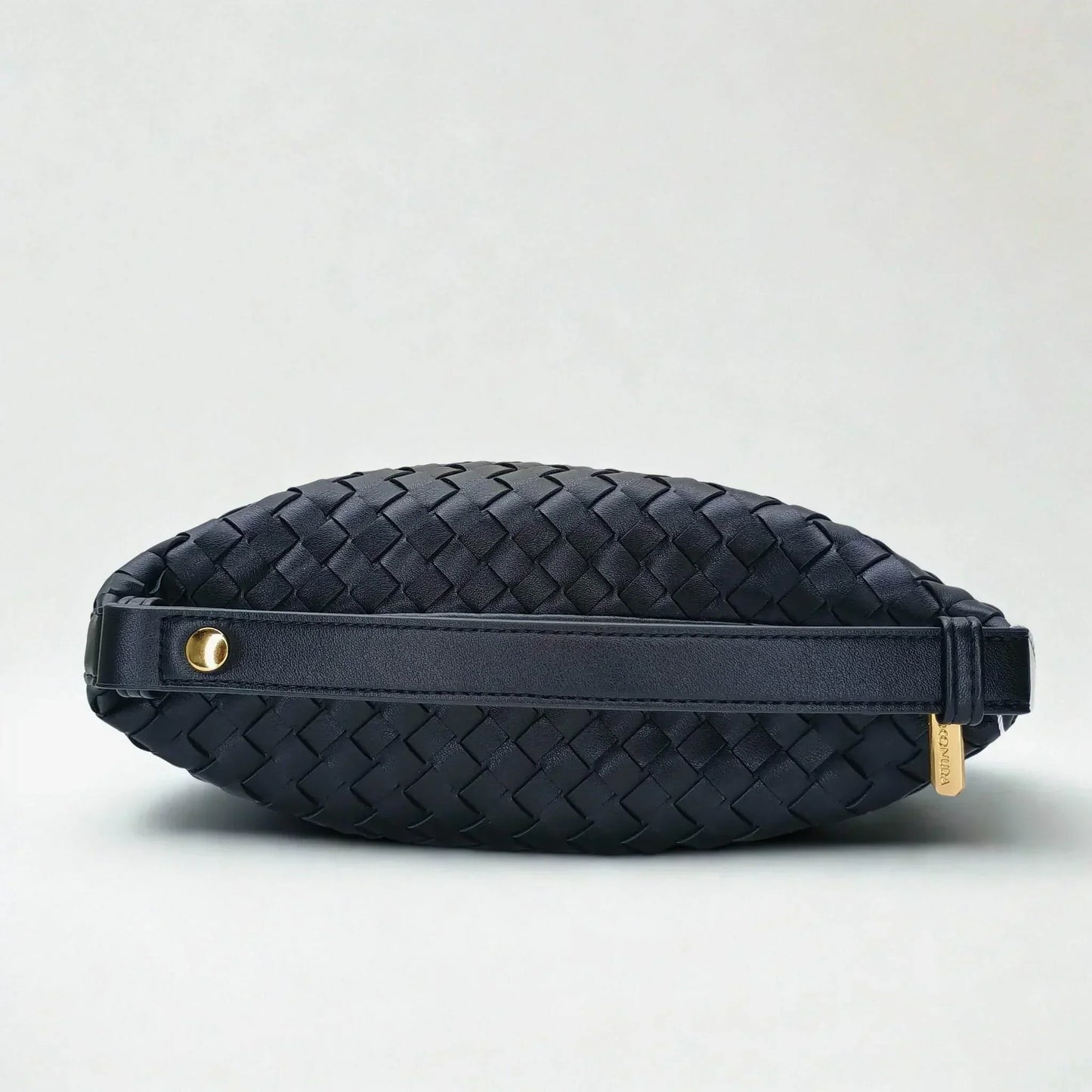 Woven Leather Handbag with Handle - MS-4957