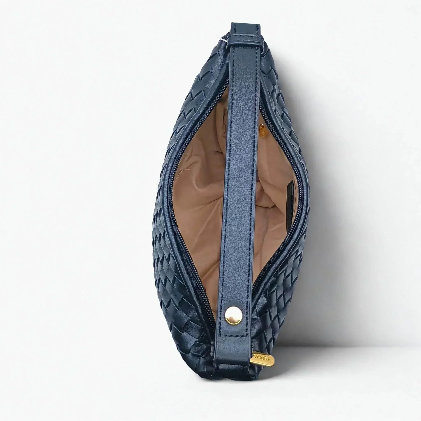 Woven Leather Handbag with Handle - MS-4957