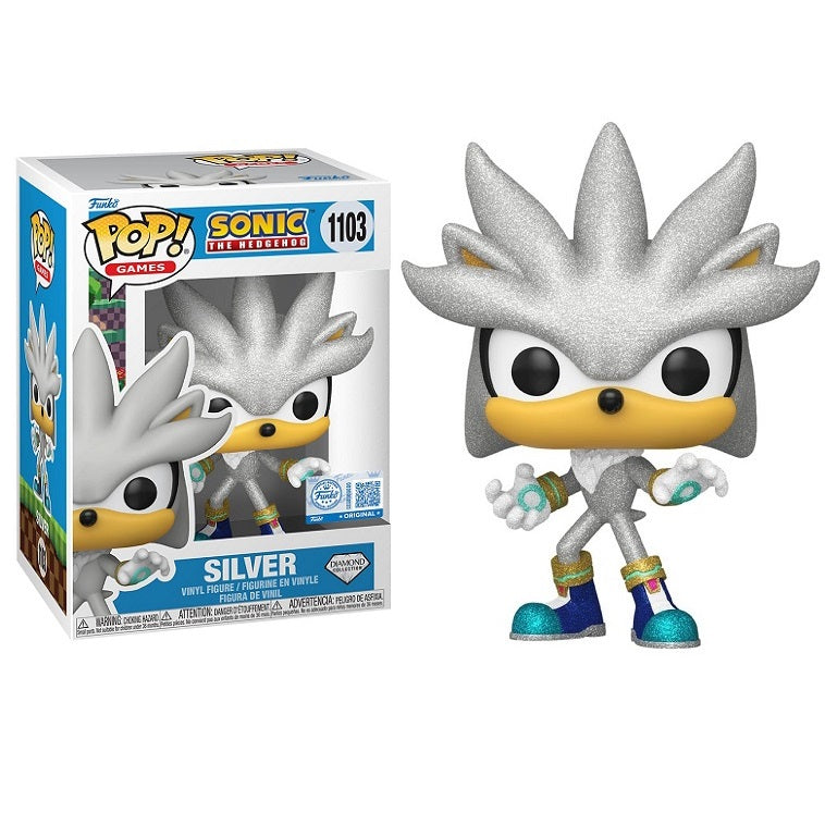 Funko Pop ! Games Sonic The Hedgehog - (1103) Silver Special Edition Diamond 9cm