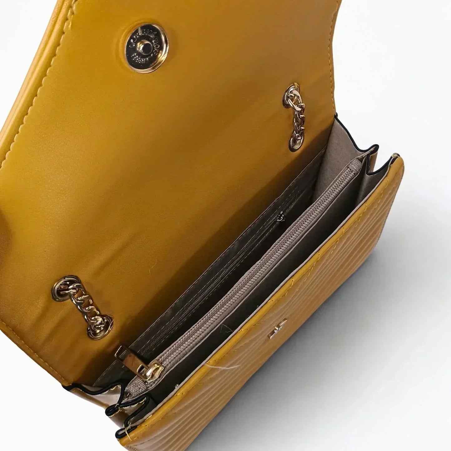Yellow Clutch Leather Bag - MS-9583