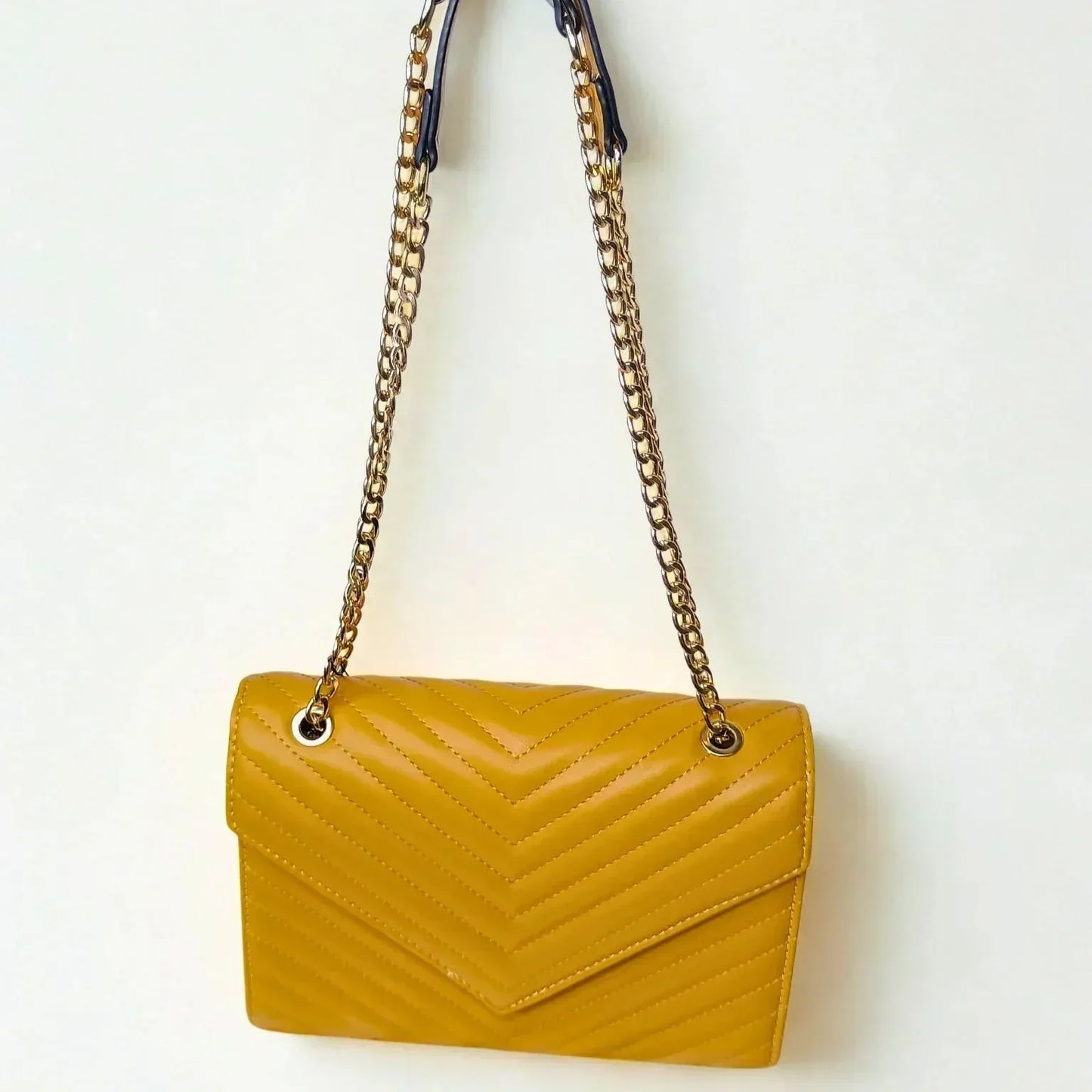 Yellow Clutch Leather Bag - MS-9583