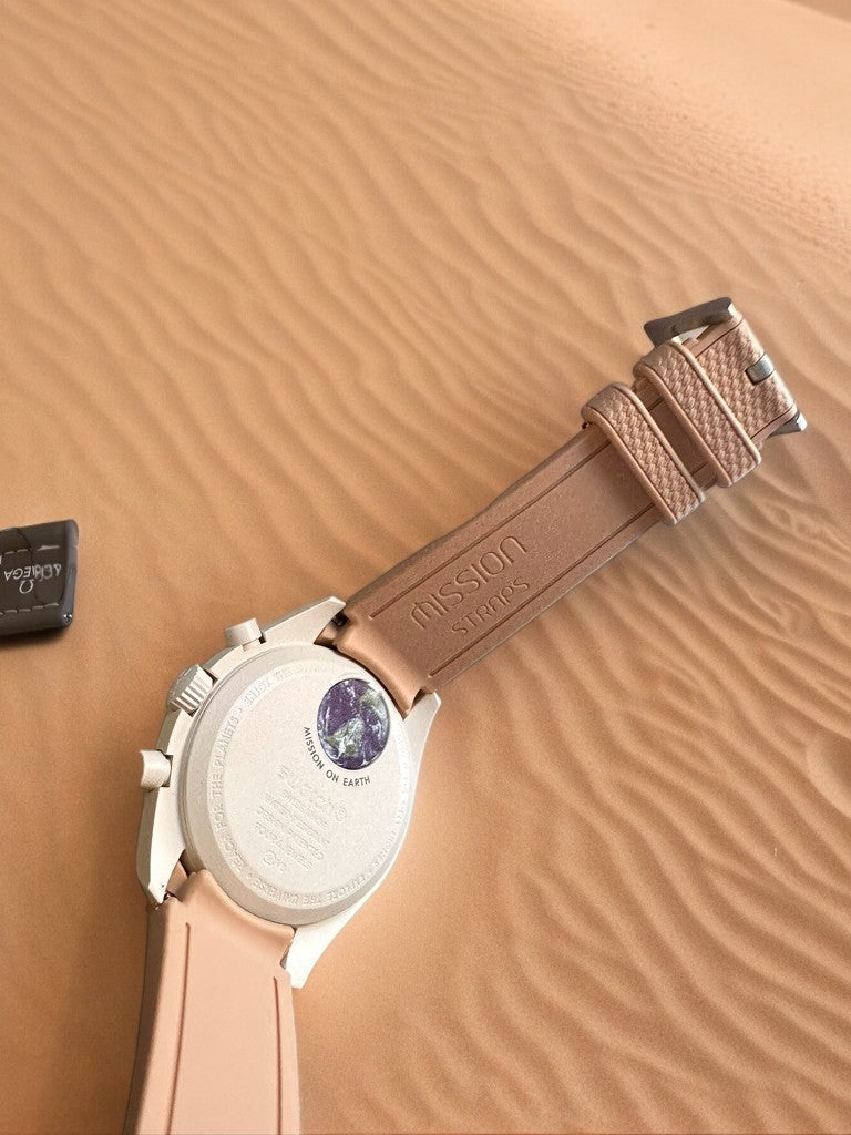 Cinturini silicone avvolgenti CARBON da 20mm per Omega x Swatch